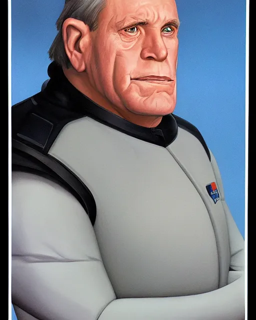 Image similar to govenor morkin. i thought i recognized your derps when i was brought onboard, portrait by ralph mcquarrie