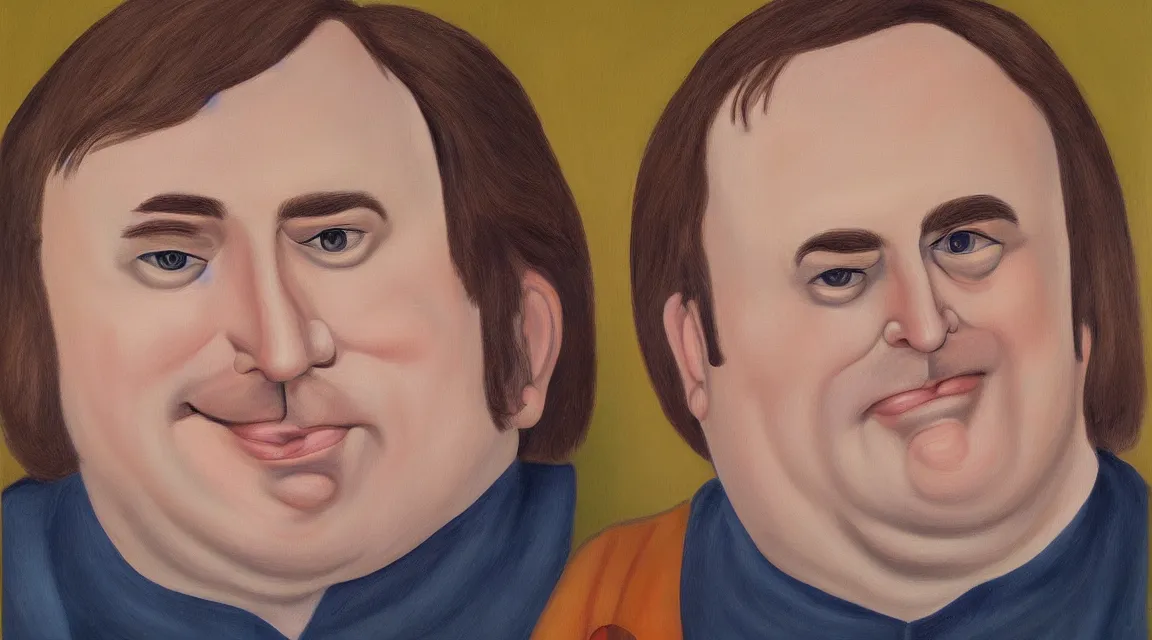 Image similar to portrait of Linus Torvalds painted by fernando botero