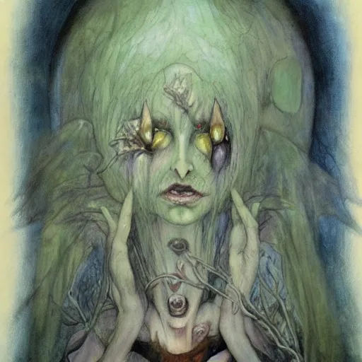 Prompt: scary fairy Brian Froud art