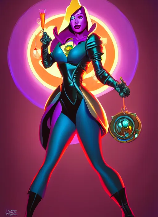 Prompt: queen machine, supervillain, villainess, pulp femme fatale, comic cover painting, masterpiece artstation. 8 k, sharp high quality artwork in style of wayne reynolds and don bluth, concept art by jack kirby, blizzard warcraft artwork, hearthstone card game artwork