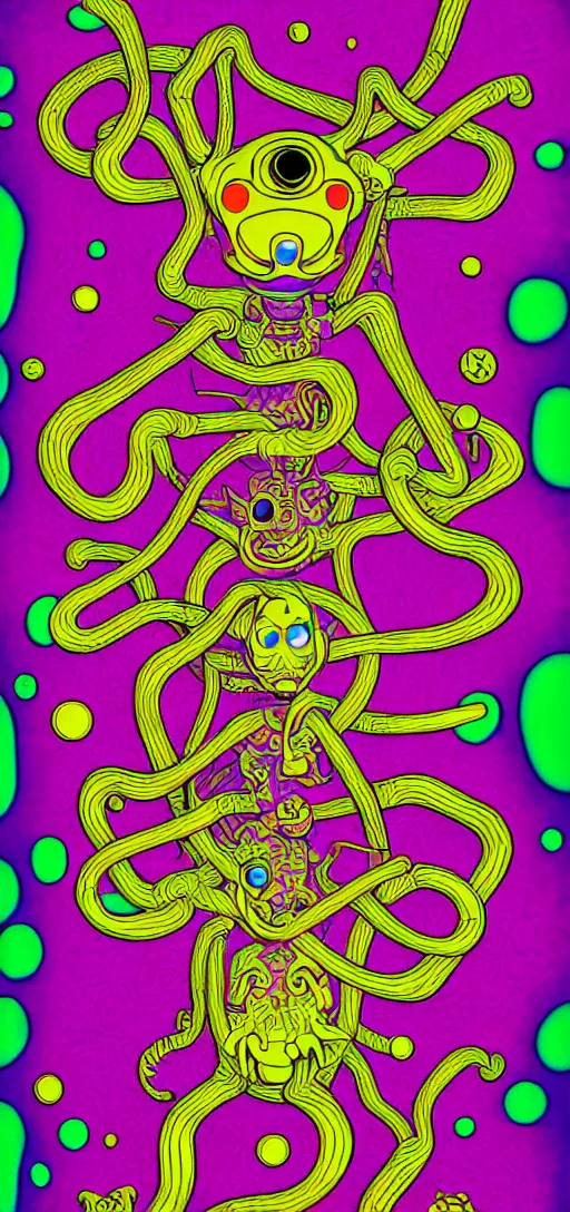 Prompt: dmt creature portraits in the style of kaws, victo ngai, lisa frank, francis goya, basil wolverton, roy litchenstein, mc escher style, dynamic lighting, 8 0 mm photo