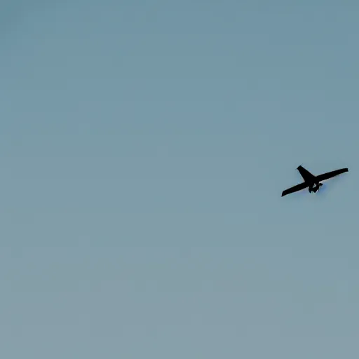 Prompt: the back of a bird flying, a plane arriving toward