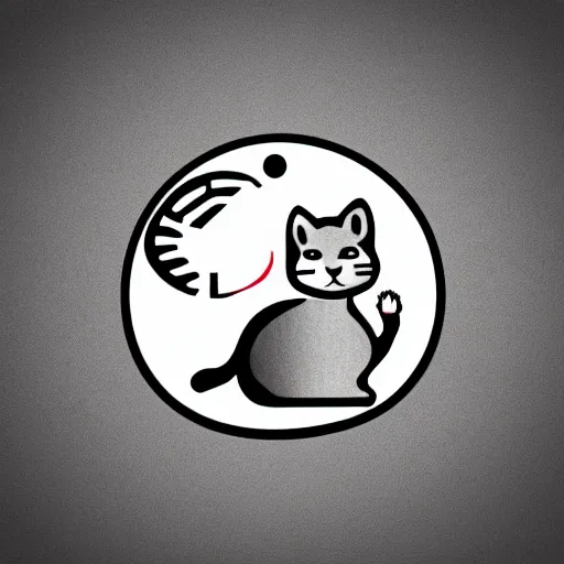 Prompt: Professional logo. Cat holding with a coin. Abstract, Pictorial.