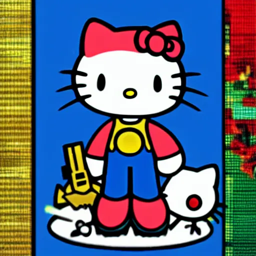 Image similar to hello kitty as megaman