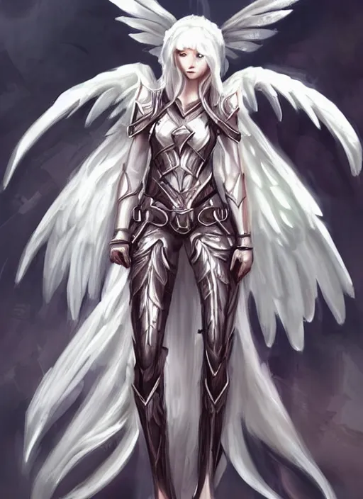 Image similar to concept art. angel knight girl. artsation trending. highly detailed