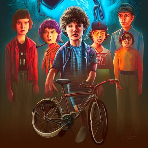 prompthunt: Stranger Things Season 5 Poster, high resolution, hyper  detailed, intricate, photorealistic, all cast members, netfilx !n-9