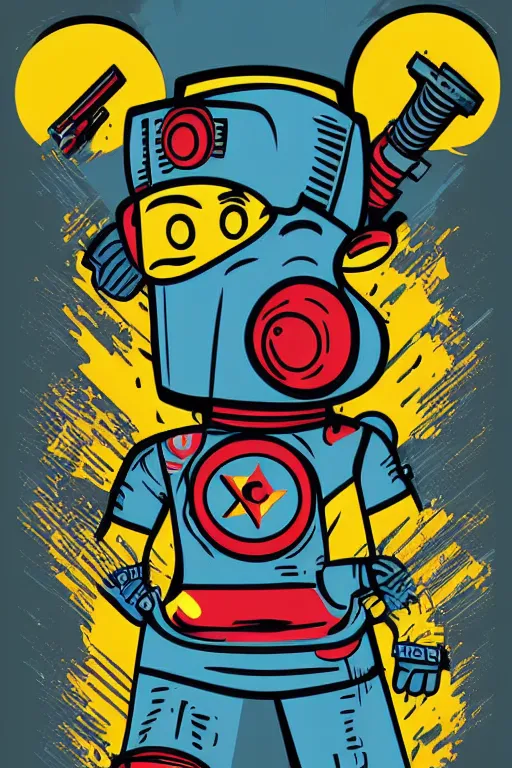 Image similar to fallout 7 6 retro futurist illustration art by butcher billy, sticker, colorful, illustration, highly detailed, simple, smooth and clean vector curves, no jagged lines, vector art, smooth andy warhol style