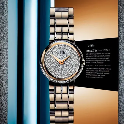 Prompt: a professional luxury magazine ad for a watch with an infinity mirror as a face