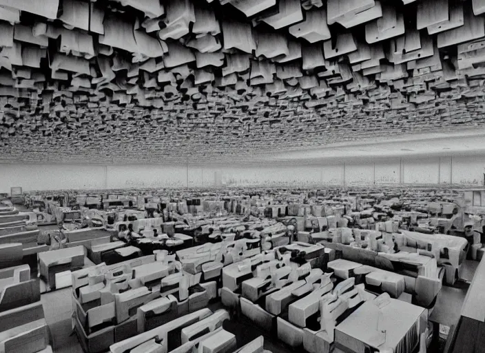 Prompt: realistic photo of the clouds made of wood, fluffy and fancy, standing in the wooden room full of computers. sky is dark 1 9 9 0, life magazine reportage photo