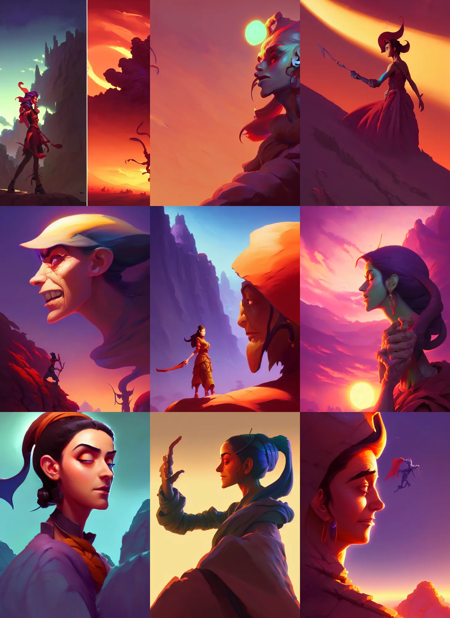 Prompt: side view cell - shaded portrait, maya ali, sorcerer, gloomhaven, octane render, gaudy colors, matte painting concept art, by jesper ejsing, by rhads and makoto shinkai and lois van baarle and ilya kuvshinov