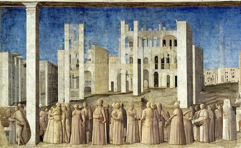 Image similar to a building in the ideal city by piero della francesca