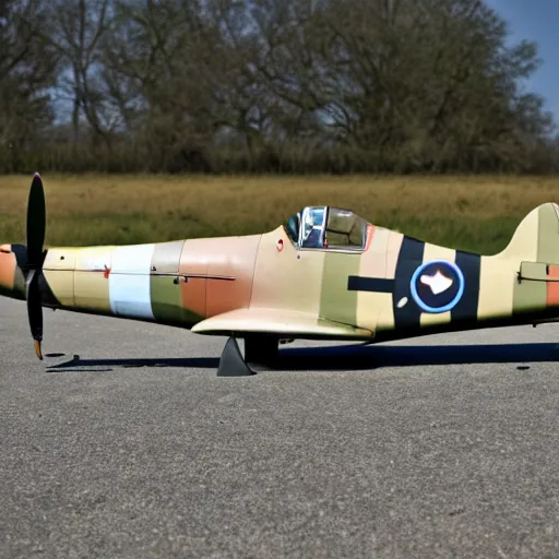 Prompt: A pristine WW2 Spitfire, 35mm stock