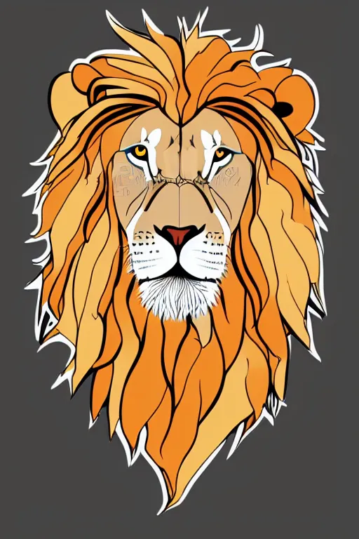 Image similar to Portrait of a lion in anime style, anime, sticker, colorful, illustration, highly detailed, simple, smooth and clean vector curves, no jagged lines, vector art, smooth