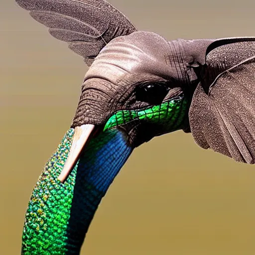 Image similar to a hummingbird - elephant - hybrid, animal photography