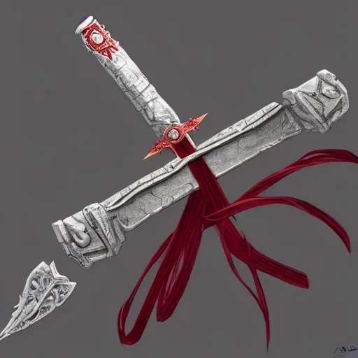 Image similar to magical sword, artefact, no people, xianxia, trending on artstation