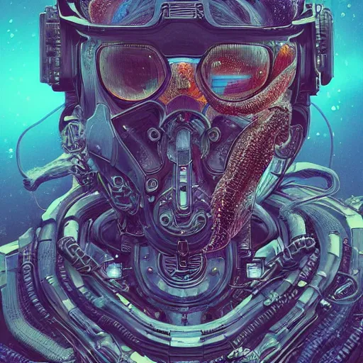 Image similar to hyperrealistic portrait of a squid monster astronaut, full body portrait, well lit, intricate abstract. cyberpunk, intricate artwork, by Tooth Wu, wlop, beeple. in the style of Jin Kagetsu, James Jean and wlop, highly detailed, sharp focus, intricate concept art, digital painting, ambient lighting, 4k, artstation