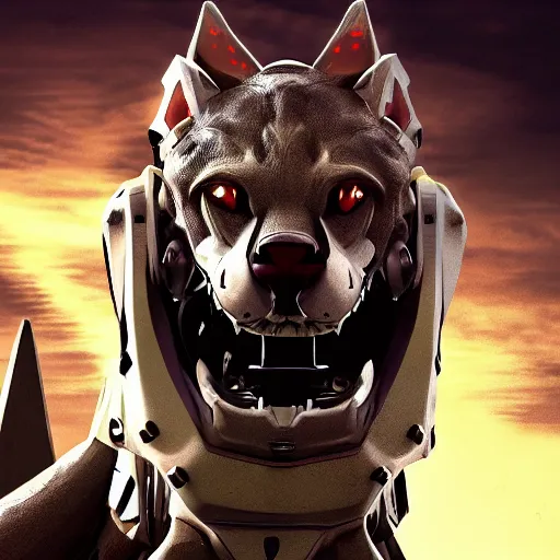 Image similar to cinematic shot, vorestation borg hound, medical mecha canine, taller than man, sharp armor, detailed maw, mawshot, visor eyes, detailed, furry art, digital art, furaffinity, deviantart, sofurry