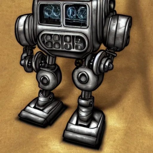 Image similar to a steampunk robot, photorealistic