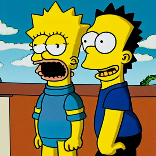 Image similar to bart simpson goes to college in the simpsons live action film, paramount pictures, directed by alan parker, full HD, cinematic lighting, award winning, anatomically correct