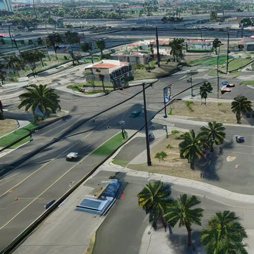 Image similar to pembroke pines florida in gta 5, 8k octane 3D render