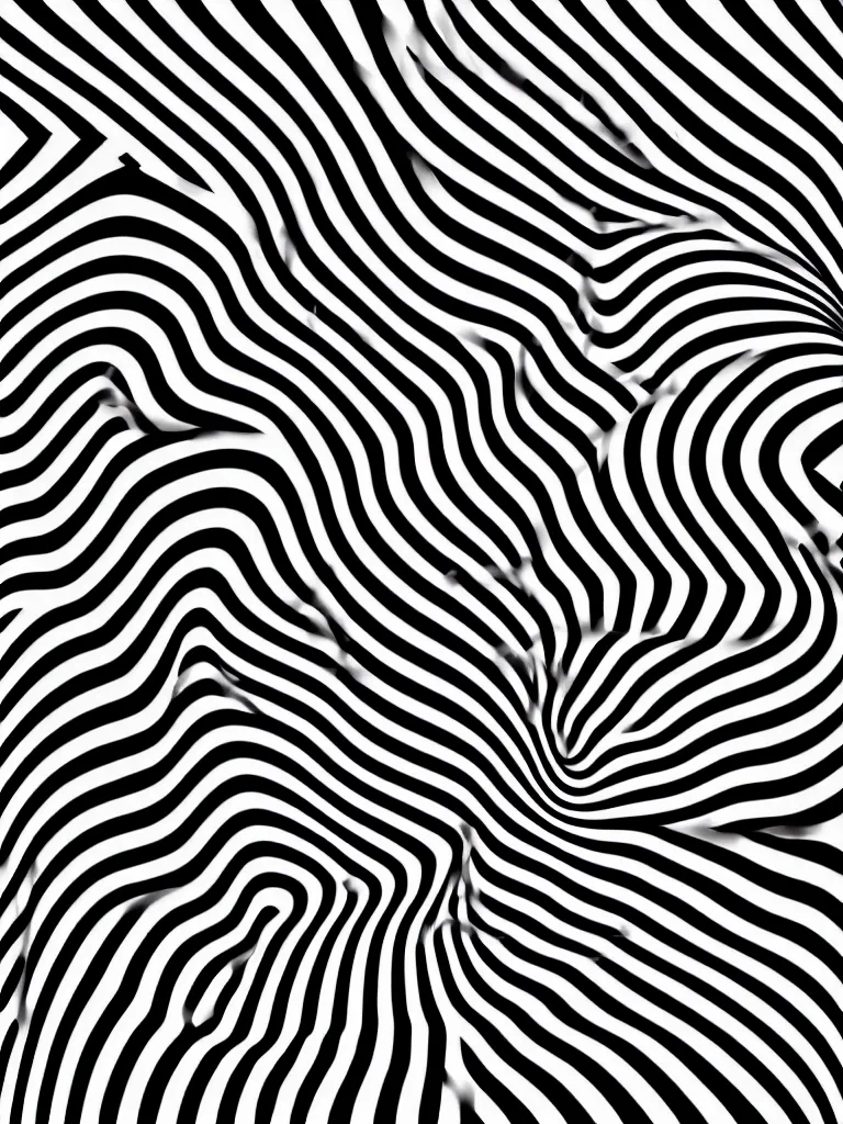 Image similar to a beautiful female face emerging from illusory motion dazzle camouflage perlin noise optical illusion