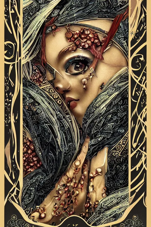 Image similar to cries of oizys, trending on cgsociety, 4 k digital art, intricately defined, complexly detailed, mannerism, [ tarot card ]!!!!!