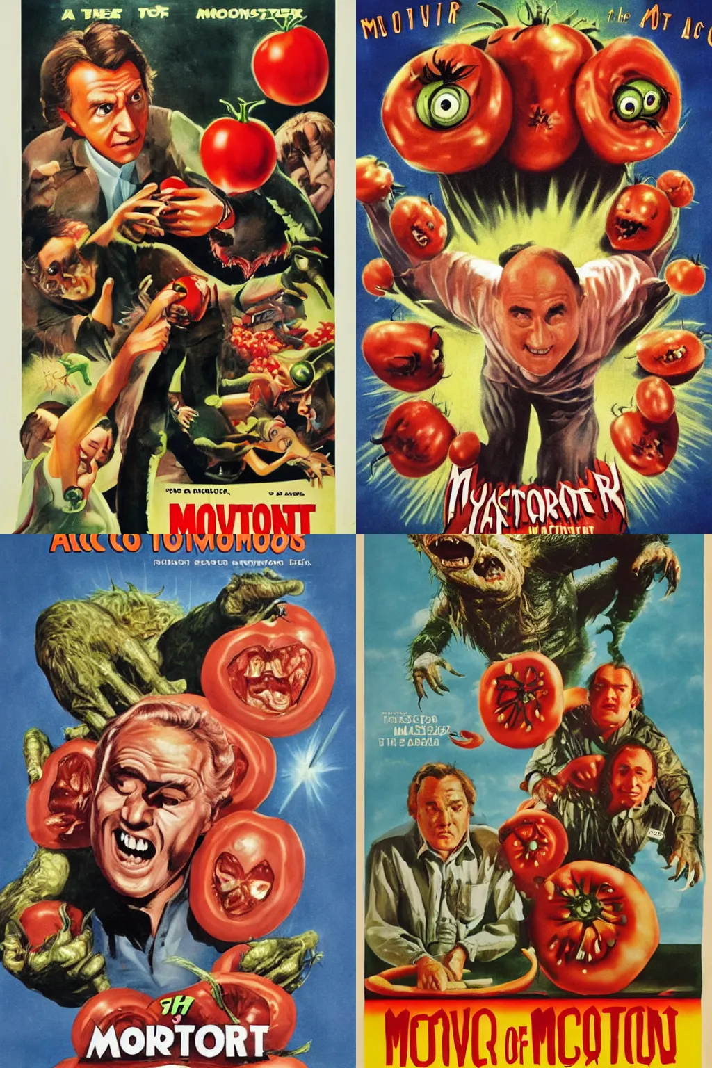 Vintage 80s Horror Movie Slime Monsters · Creative Fabrica