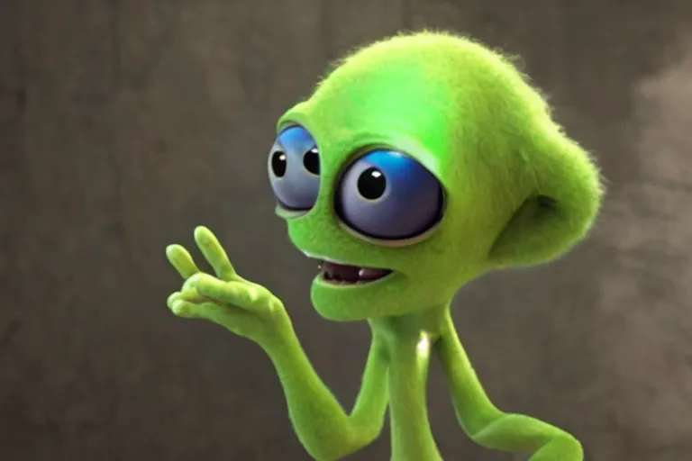 Prompt: furry cute alien creature, pixar