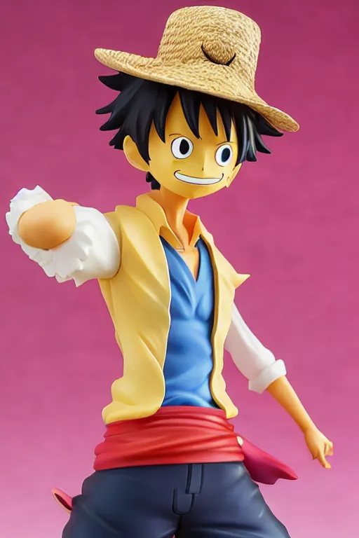 Image similar to figurine of luffy wearing an elegant summer blouse, personification, official store photo, commercial photo, featured on amiami, lovecraftian, 8 k, 8 5 mm, beautiful composition