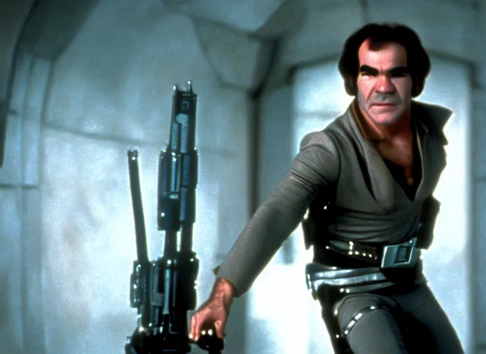 Image similar to film still of Mandy Patinkin!!! as Han Solo in The Empire Strikes Back 1980