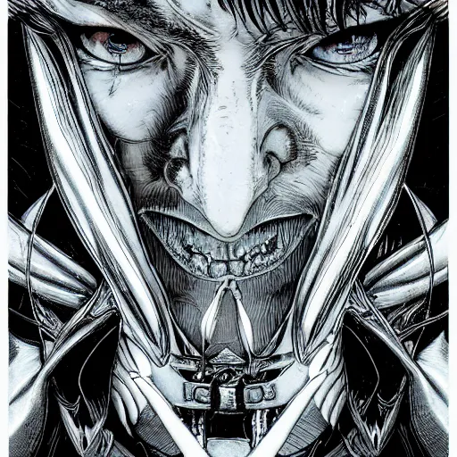 Image similar to portrait closeup of crazy peter pan, symmetrical, by yoichi hatakenaka, masamune shirow, josan gonzales and dan mumford, ayami kojima, takato yamamoto, barclay shaw, karol bak, yukito kishiro