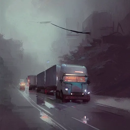 Image similar to 🚚, digital Art, artstation, Greg rutkowski, Trending artstation,