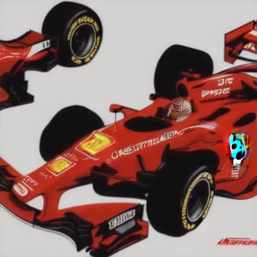 Image similar to Ferrari Formula 1 Car, digital art, realistic, detailed, artstation