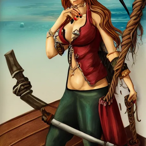 Image similar to female pirate art by felice house.