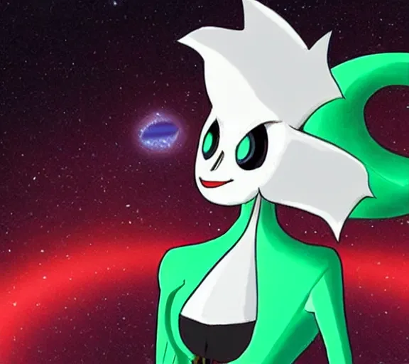 Image similar to Gardevoir speaking at a TED talk about black holes, official photo