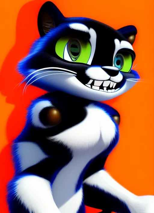 Image similar to photo of a gorgeous Felix the cat in the style of stefan kostic, realistic, sharp focus, 8k high definition, insanely detailed, intricate, elegant, art by stanley lau and artgerm