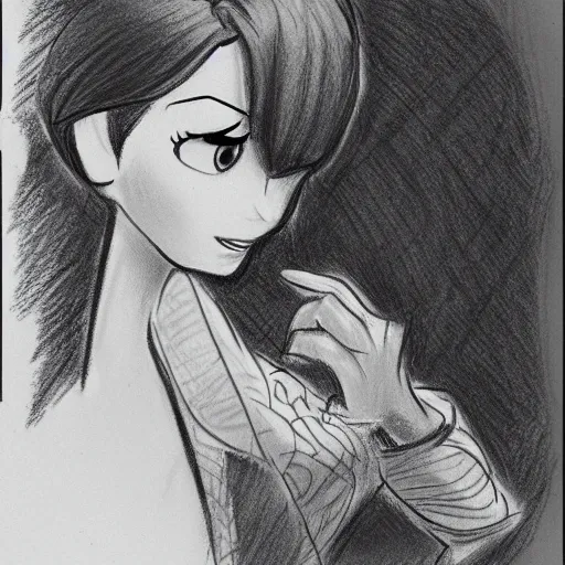 Image similar to milt kahl pencil sketch of victoria justice disney style