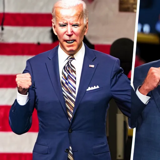 Image similar to joe biden fight club, detailed faces