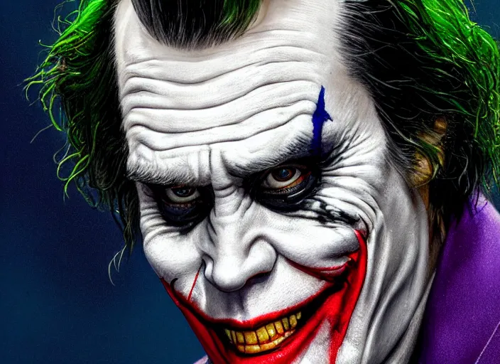 prompthunt: Jim Carrey with scary face paint inspired by the joker 4K  quality super realistic