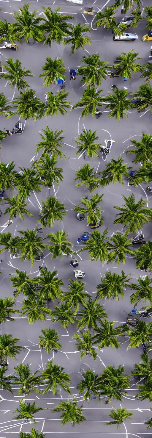 Prompt: satellite photo of sidewalk, palm trees, bicycles ways, accessible for the disabled, by shunji dodo, 8 k resolution, photo, high quality