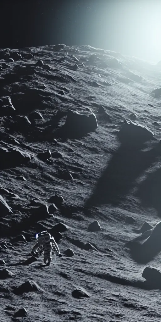 Prompt: concept art, a astronaut landing on the moon, backlight, f 3 2, high detail, octane rendering, unreal engine.