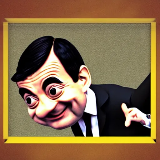 Prompt: mr bean dabbing