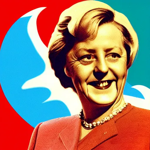 Prompt: A 1950's pin-up of Angela Merkel, vivid colors, realistic,