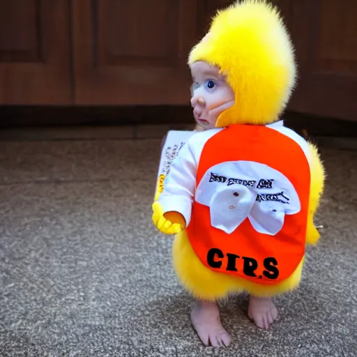 Image similar to photography cute baby chick dressed as an inmate