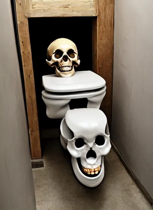 Image similar to toilet made of a human skull