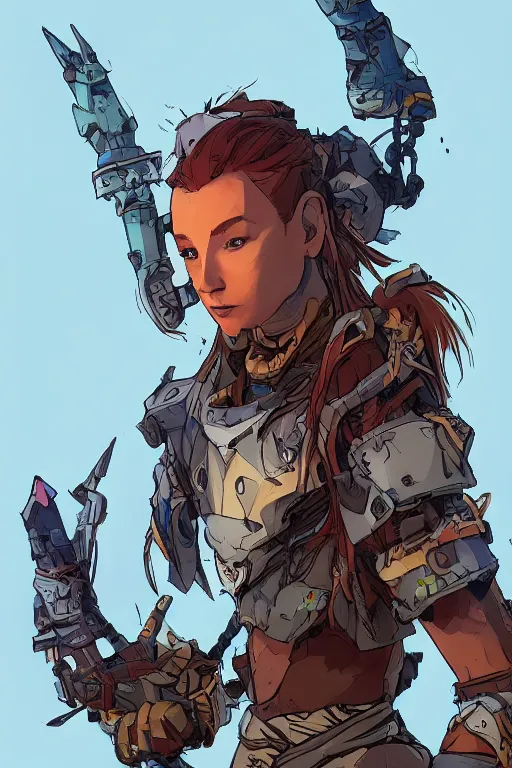 Image similar to combination suit armor aloy horizon forbidden west horizon zero dawn robot ninja mask helmet backpack tribal, art gta 5 comics, official fanart behance hd artstation by jesper ejsing, by rhads, makoto shinkai and lois van baarle, ilya kuvshinov, ossdraws radiating a glowing aura cgi rtx 2 0 2 2