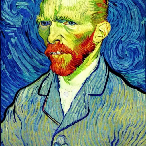 Prompt: Van Gogh paints a perfect fusion of Barack Obama and Joe Biden, style of Vincent Van Gogh, presidential fusion, mix of Biden and Obama, presidential cross, portrait, oil painting, 4k photograph of painting