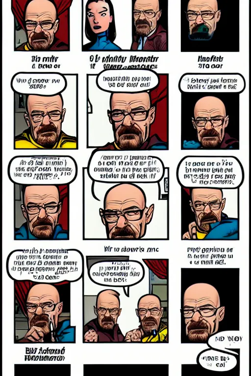 Image similar to walter white, in the style of archie comics, highly detailed,