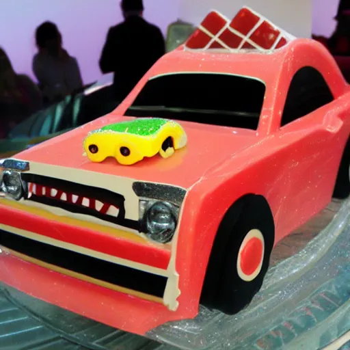 Prompt: car made from candy