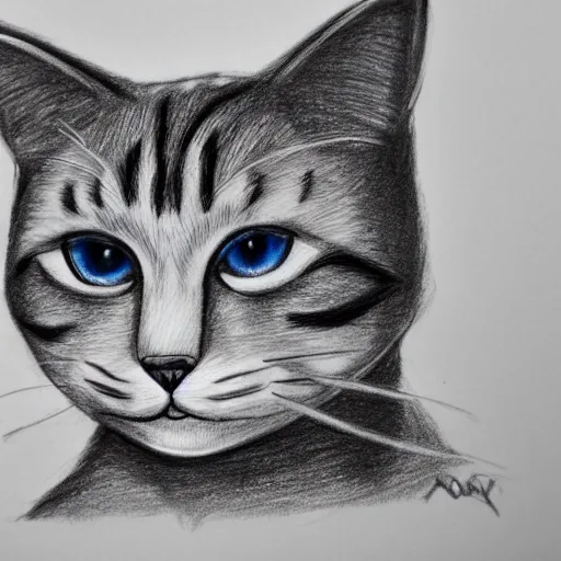 Image similar to drawing of a cat created by walt disney high details, trending on Artstation